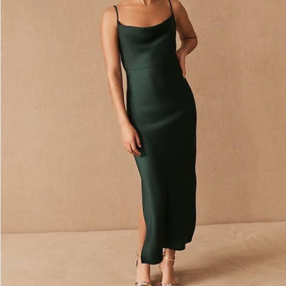 BHLDN Cali Satin Charmeuse Midi Dress